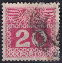 1908, Rakousko (Císařství 1867-1918), DL040x, Doplatní: Velká číslice, dvouhlavý orel ⊙