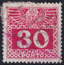 1908, Rakousko (Císařství 1867-1918), DL042x, Doplatní: Velká číslice, dvouhlavý orel ⊙