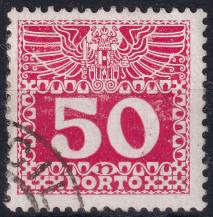 1908, Rakousko (Císařství 1867-1918), DL043x, Doplatní: Velká číslice, dvouhlavý orel ⊙