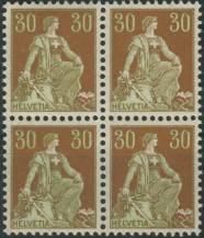 1908, Švýcarsko, 0104, Výplatní známka: Sedící Helvetia ∗∗ ⊞