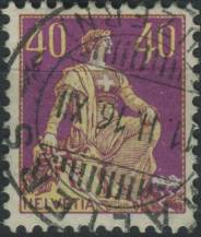 1908, Švýcarsko, 0106, Výplatní známka: Sedící Helvetia ⊙