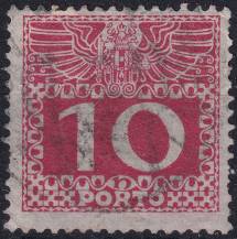 1909, Rakousko (Císařství 1867-1918), DL038y, Doplatní: Velká číslice, dvouhlavý orel ⊙