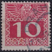 1909, Rakousko (Císařství 1867-1918), DL038y, Doplatní: Velká číslice, dvouhlavý orel ⊙