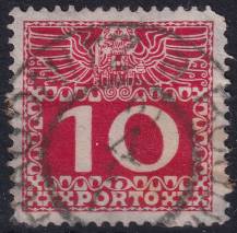 1909, Rakousko (Císařství 1867-1918), DL038y, Doplatní: Velká číslice, dvouhlavý orel ⊙