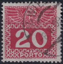 1909, Rakousko (Císařství 1867-1918), DL040y, Doplatní: Velká číslice, dvouhlavý orel ⊙