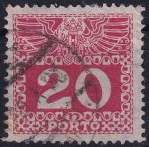 1909, Rakousko (Císařství 1867-1918), DL040y, Doplatní: Velká číslice, dvouhlavý orel ⊙