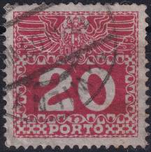 1909, Rakousko (Císařství 1867-1918), DL040y, Doplatní: Velká číslice, dvouhlavý orel ⊙