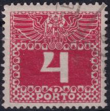 1910/1913, Rakousko (Císařství 1867-1918), DL036z, Doplatní: Velká číslice, dvouhlavý orel ⊙