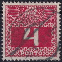 1910/1913, Rakousko (Císařství 1867-1918), DL036z, Doplatní: Velká číslice, dvouhlavý orel ⊙