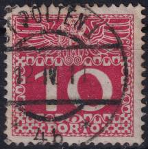 1910/1913, Rakousko (Císařství 1867-1918), DL038z, Doplatní: Velká číslice, dvouhlavý orel ⊙