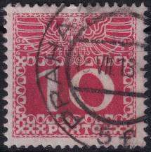 1910/1913, Rakousko (Císařství 1867-1918), DL038z, Doplatní: Velká číslice, dvouhlavý orel ⊙