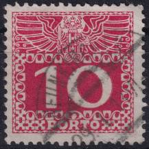 1910/1913, Rakousko (Císařství 1867-1918), DL038z, Doplatní: Velká číslice, dvouhlavý orel ⊙