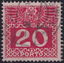 1910/1913, Rakousko (Císařství 1867-1918), DL040z, Doplatní: Velká číslice, dvouhlavý orel ⊙