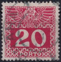 1910/1913, Rakousko (Císařství 1867-1918), DL040z, Doplatní: Velká číslice, dvouhlavý orel ⊙