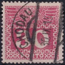 1910/1913, Rakousko (Císařství 1867-1918), DL042z, Doplatní: Velká číslice, dvouhlavý orel ⊙