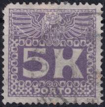 1911, Rakousko (Císařství 1867-1918), DL045, Doplatní: velká číslice, dvouhlavý orel ⊙