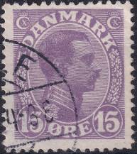 1913, Dánsko, 0069a, Výplatní známka: Král Kristián X. ⊙