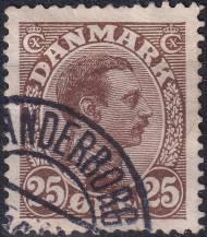 1913, Dánsko, 0071, Výplatní známka: Král Kristián X. ⊙