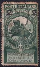 1913, Itálie, 0107I, Známky 101 - 103 s přítiskem "2 2": Jezdec s koněm ⊙