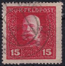 1915/1917, Rakousko-uherská polní pošta (Všeobecné vydání), 30A, Výplatní známka: Císař František Josef I. ⊙
