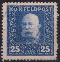 1915/1917, Rakousko-uherská polní pošta (Všeobecné vydání), 33A, Výplatní známka: Císař František Josef I. ⊙