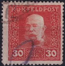 1915/1917, Rakousko-uherská polní pošta (Všeobecné vydání), 34A, Výplatní známka: Císař František Josef I. ⊙