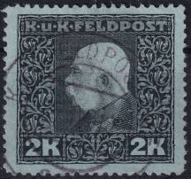 1915/1917, Rakousko-uherská polní pošta (Všeobecné vydání), 44A, Výplatní známka: Císař František Josef I. ⊙