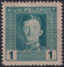 1917/1918, Rakousko-uherská polní pošta (Všeobecné vydání), 53A, Výplatní známka: Císař Karel I. ✶