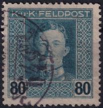 1917/1918, Rakousko-uherská polní pošta (Všeobecné vydání), 67A, Výplatní známka: Císař Karel I. ⊙