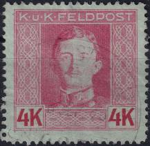 1917/1918, Rakousko-uherská polní pošta (Všeobecné vydání), 71A, Výplatní známka: Císař Karel I. ⊙