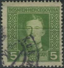 1917, Bosna a Hercegovina, 125A, Výplatní známka: Císař Karel I. ⊙