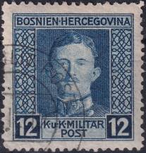 1917, Bosna a Hercegovina, 128A, Výplatní známka: Císař Karel I. ⊙