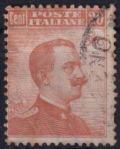 1917, Itálie, 0129, Výplatní známka: Král Viktor Emanuel III. ⊙