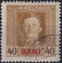 1917, Rakousko-uherská polní pošta (vydání pro Rumunsko), 10A, Výplatní známka: Císař Karel I. ⊙