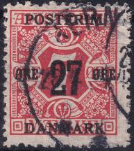 1918, Dánsko, 0086Y, Výplatní známka ⊙