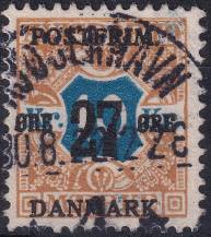 1918, Dánsko, 0096X, Výplatní známka ⊙