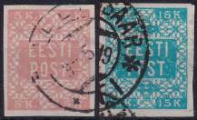 1918, Estonsko, 0001/0002B, Výplatní známky ⊙