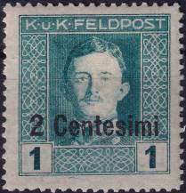 1918, Rakousko-uherská polní pošta (vydání pro Itálii), 01, Výplatní známka ✶