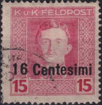 1918, Rakousko-uherská polní pošta (vydání pro Itálii), 08, Výplatní známka ⊙