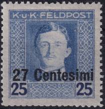 1918, Rakousko-uherská polní pošta (vydání pro Itálii), 10, Výplatní známka ✶