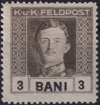 1918, Rakousko-uherská polní pošta (vydání pro Rumunsko), 18, Výplatní známky: Císař Karel I. ✶