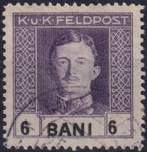 1918, Rakousko-uherská polní pošta (vydání pro Rumunsko), 20, Výplatní známka: Císař Karel I. ⊙