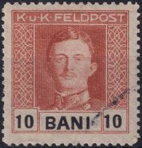 1918, Rakousko-uherská polní pošta (vydání pro Rumunsko), 21, Výplatní známka: Císař Karel I. ⊙