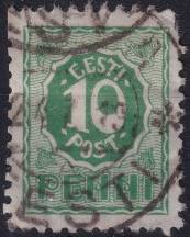 1919, Estonsko, 0007, Výplatní známka: kresba číslice ⊙