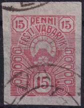 1919, Estonsko, 0009, Výplatní známka: symboly - slunce ⊙