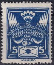 1920, ČSR I, 0143AVV, Výplatní známka: Holubice ✶