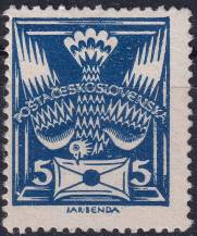 1920, ČSR I, 0143AVV, Výplatní známka: Holubice ✶