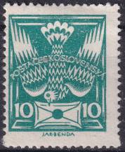 1920, ČSR I, 0145aAVV+PV, Výplatní známka: Holubice ✶