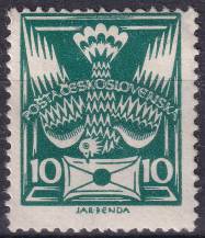 1920, ČSR I, 0145AVV, Výplatní známka: Holubice ✶