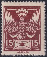1920, ČSR I, 0147AVV, Výplatní známka: Holubice ✶✶